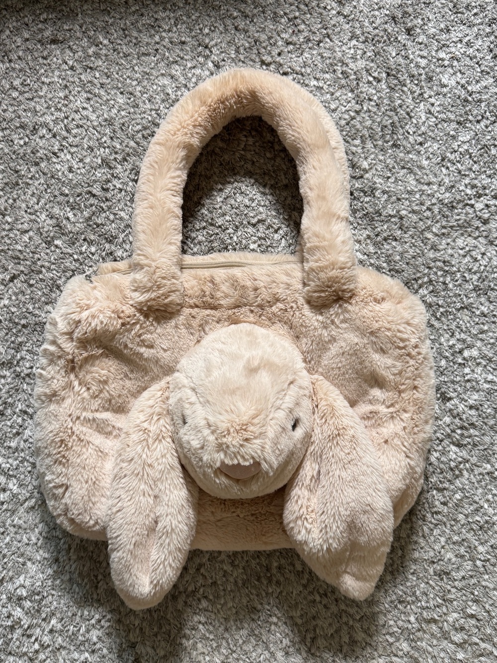 Jellycat Cream Plush Bunny Tote with Floppy Ears